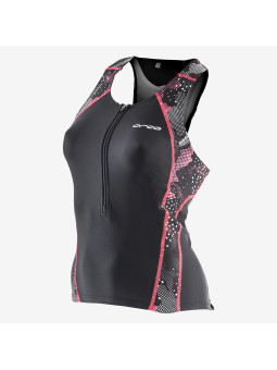 Textile Triathlon Orca | Débardeur Trifonction Core Support Singlet Noir / Rose / Blanc Pour Femme | ORCHVC8