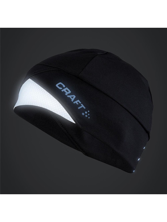 Accessoires running Craft Mixte | Bonnet de running avec éléments réfléchissants CRAFT ADV Lumen Fleece Hat Black/Lumen unisexe