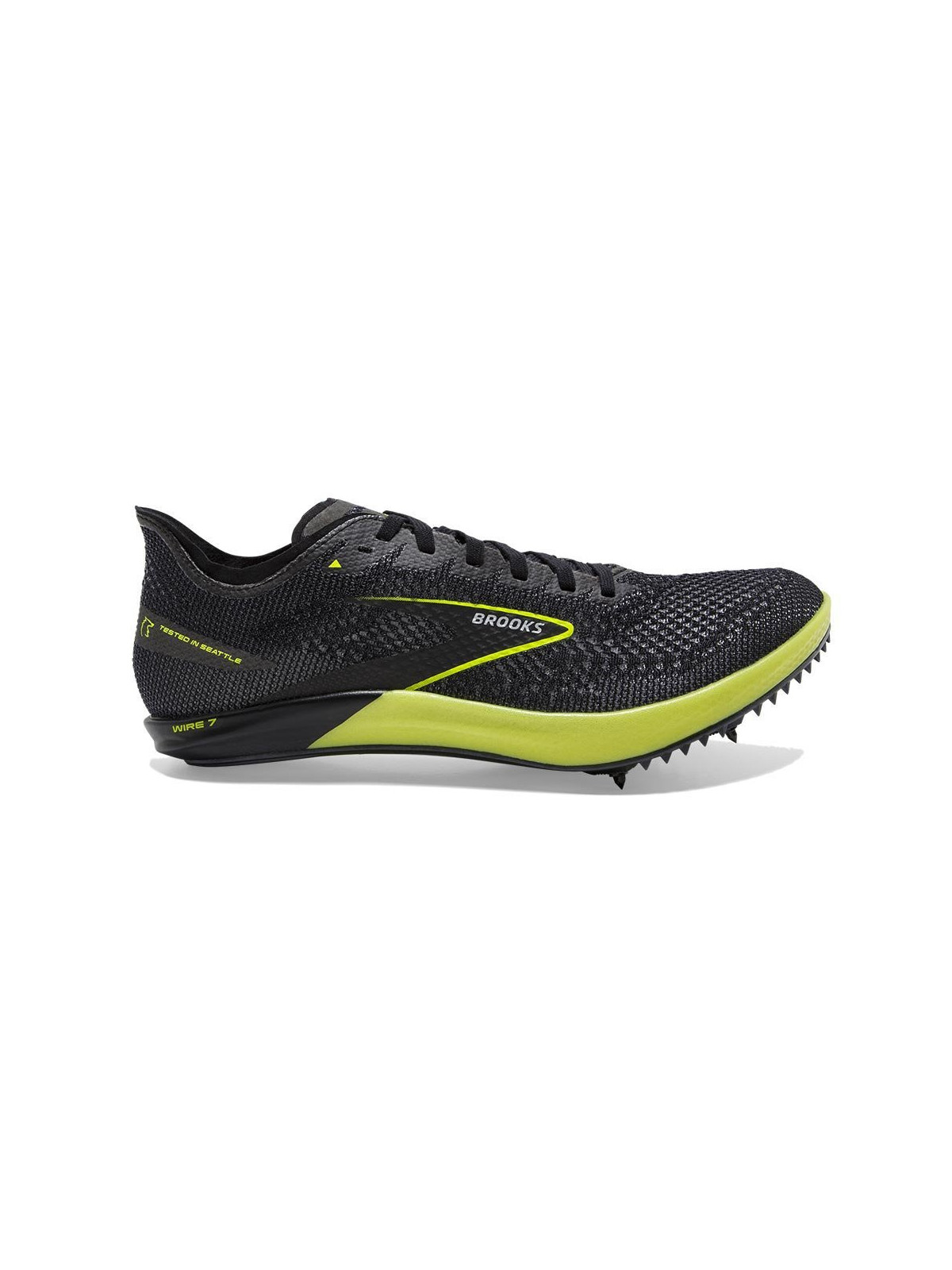 Pointes d\'athlétisme Brooks Homme | Chaussures à pointes d\'athlétisme performantes Brooks Wire 7 Black/Nightlife pour homme |