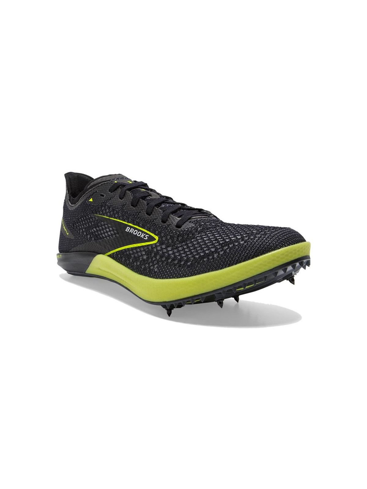 Pointes d\'athlétisme Brooks Homme | Chaussures à pointes d\'athlétisme performantes Brooks Wire 7 Black/Nightlife pour homme |