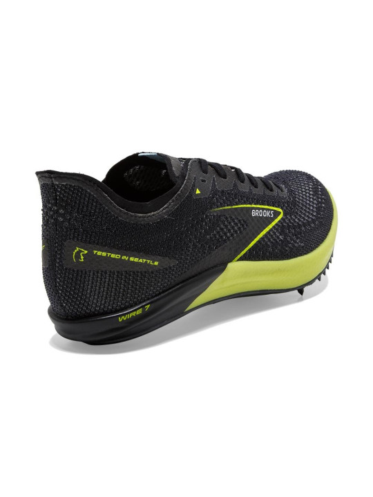 Pointes d\'athlétisme Brooks Homme | Chaussures à pointes d\'athlétisme performantes Brooks Wire 7 Black/Nightlife pour homme |