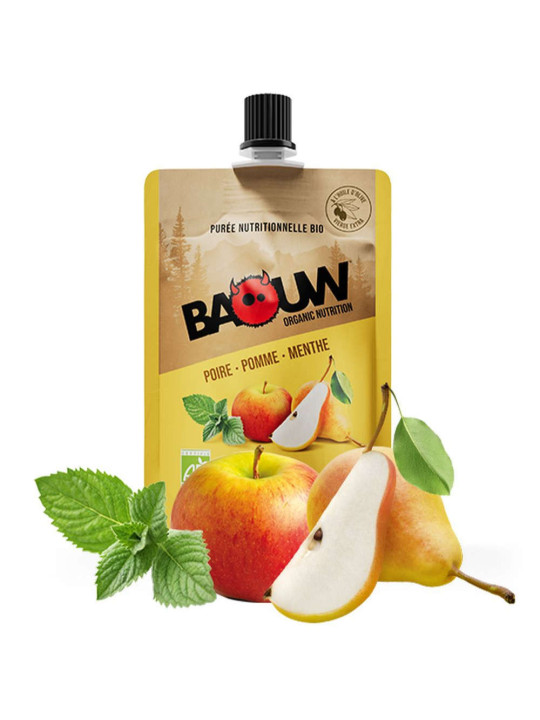 Purée Énergétique Bio Poire Pomme Menthe 90g | Baouw
