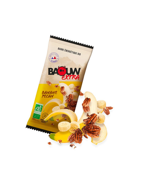 BAOUW Barre énergétique Extra Banane et Pécan|Barre de 50g
