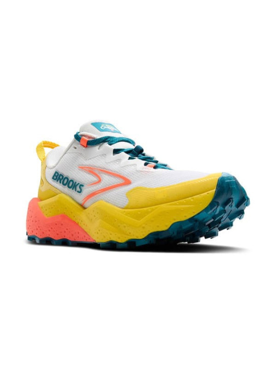 BROOKS Caldera 8 Jaune/Rouge pour Femme - Chaussures de Trail Ultra-Amorties