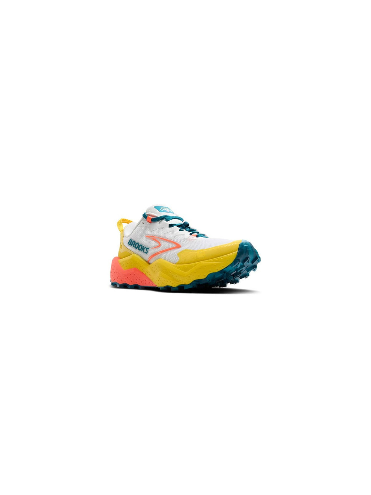 BROOKS Caldera 8 Jaune/Rouge pour Femme - Chaussures de Trail Ultra-Amorties