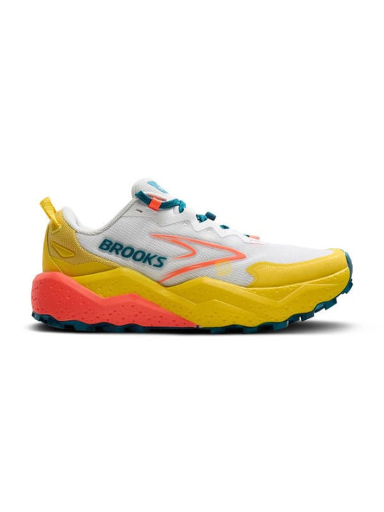 BROOKS Caldera 8 Jaune/Rouge pour Femme - Chaussures de Trail Ultra-Amorties