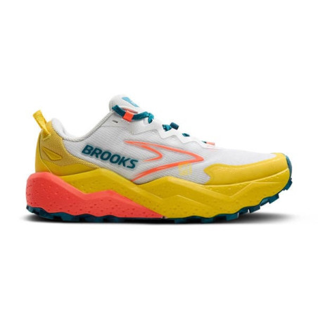 BROOKS Caldera 8 Jaune/Rouge pour Femme - Chaussures de Trail Ultra-Amorties