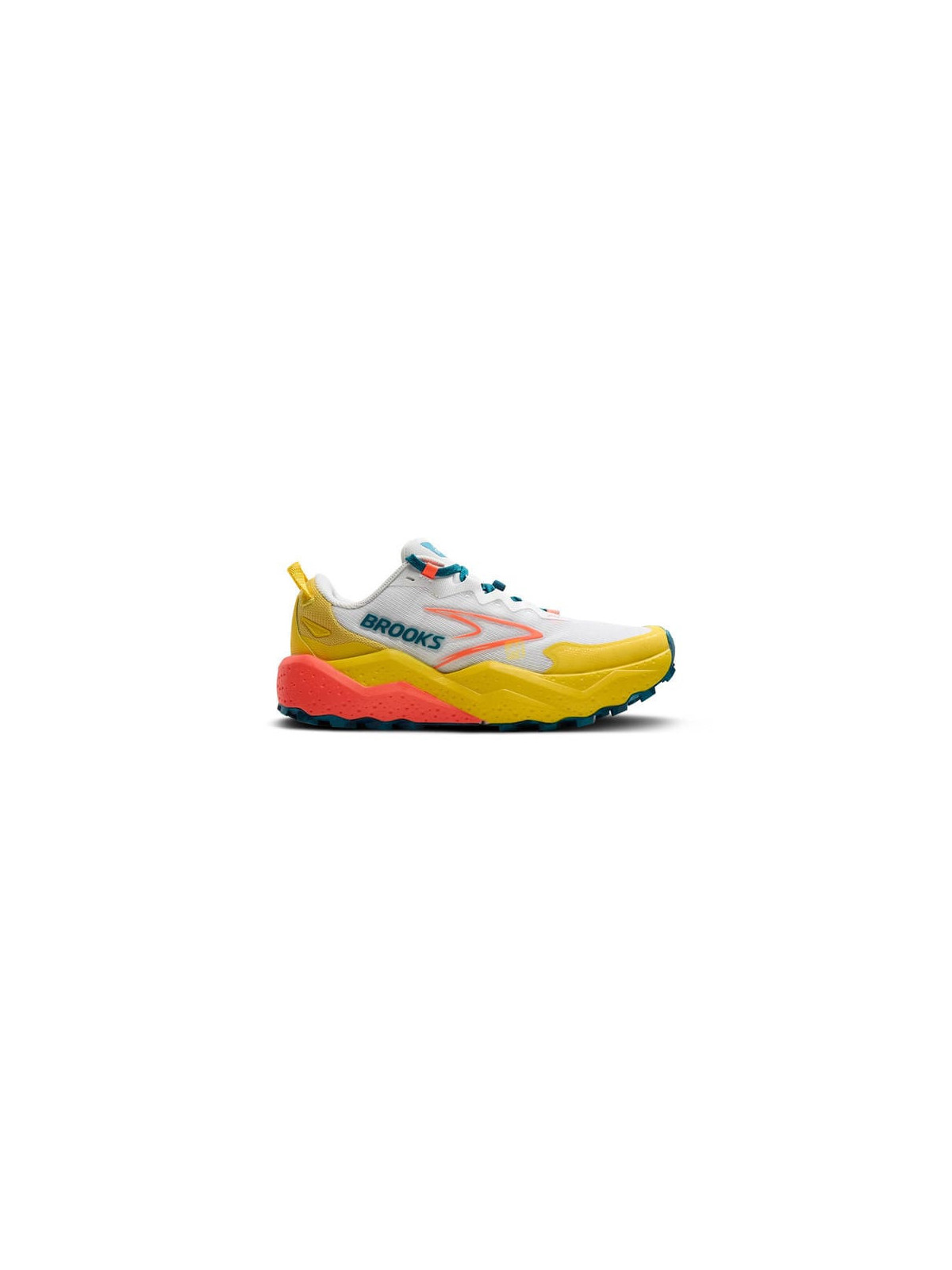BROOKS Caldera 8 Jaune/Rouge pour Femme - Chaussures de Trail Ultra-Amorties