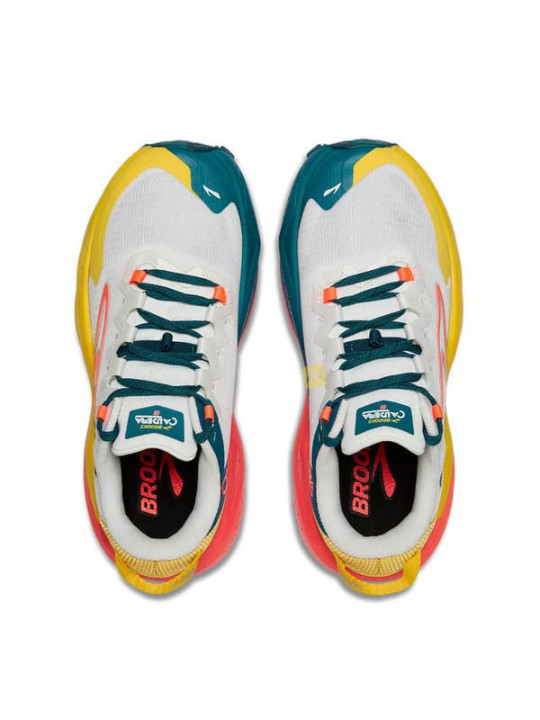 BROOKS Caldera 8 Jaune/Rouge pour Femme - Chaussures de Trail Ultra-Amorties