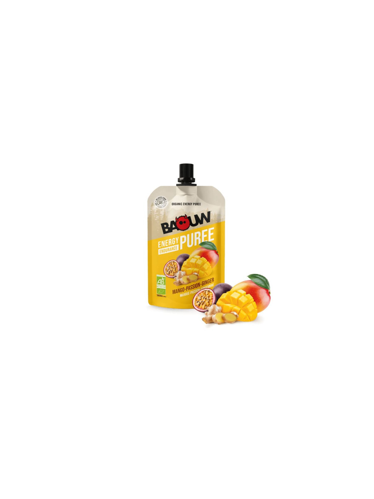 BAOUW Purée Bio Mangue-Passion-Gingembre