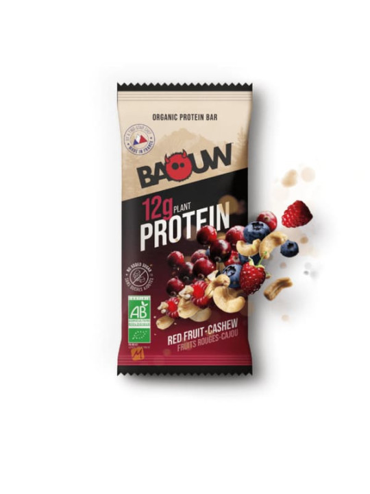 BAOUW Barre Bio Protein Fruits Rouges-Cajou
