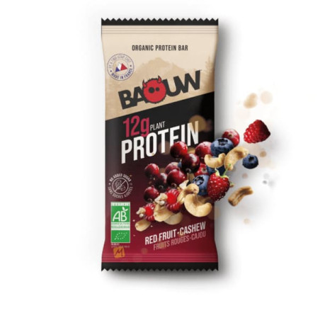 BAOUW Barre Bio Protein Fruits Rouges-Cajou