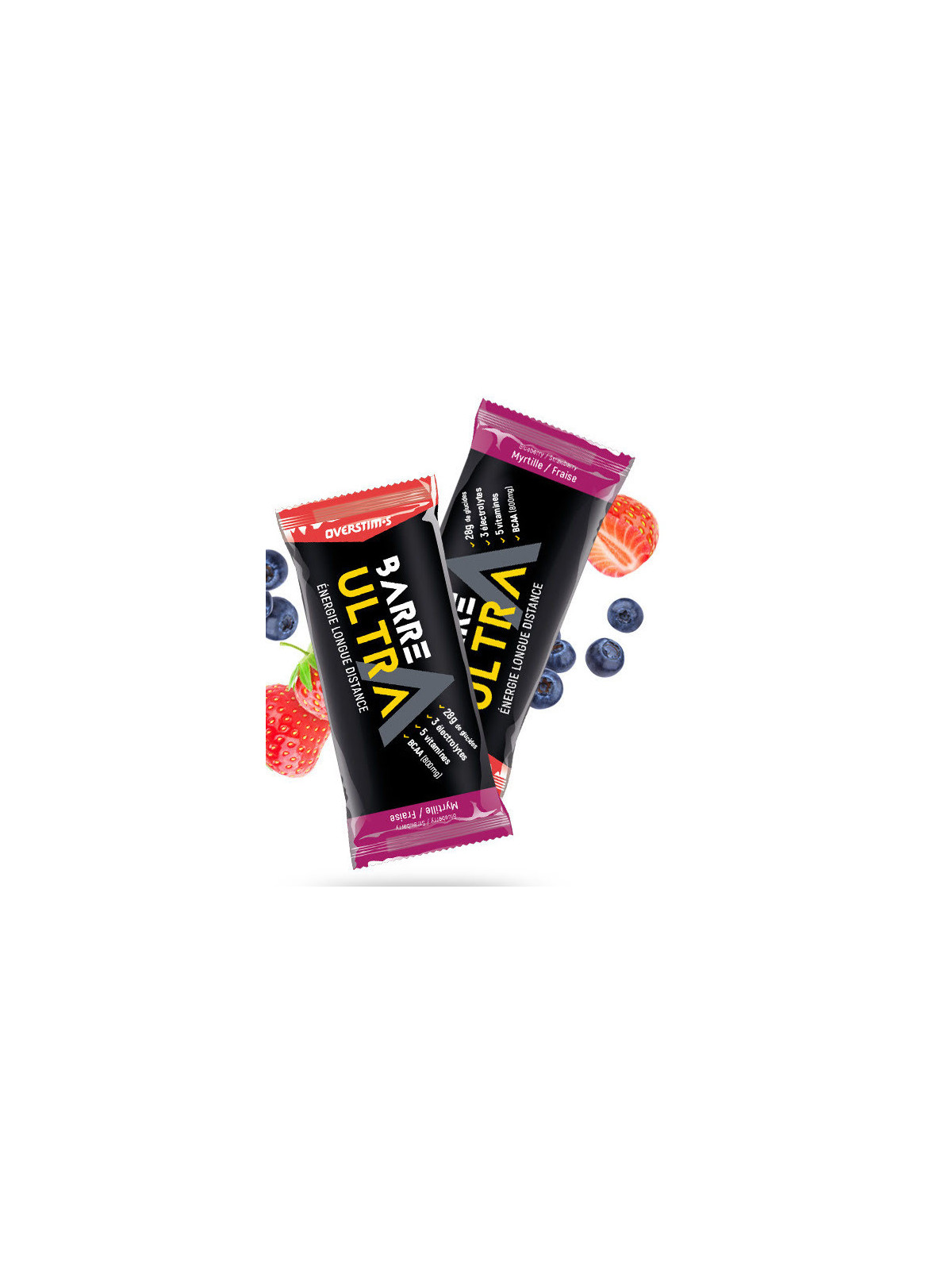Barre Énergétique Ultra Fraise Myrtille 40g OVERSTIM'S
