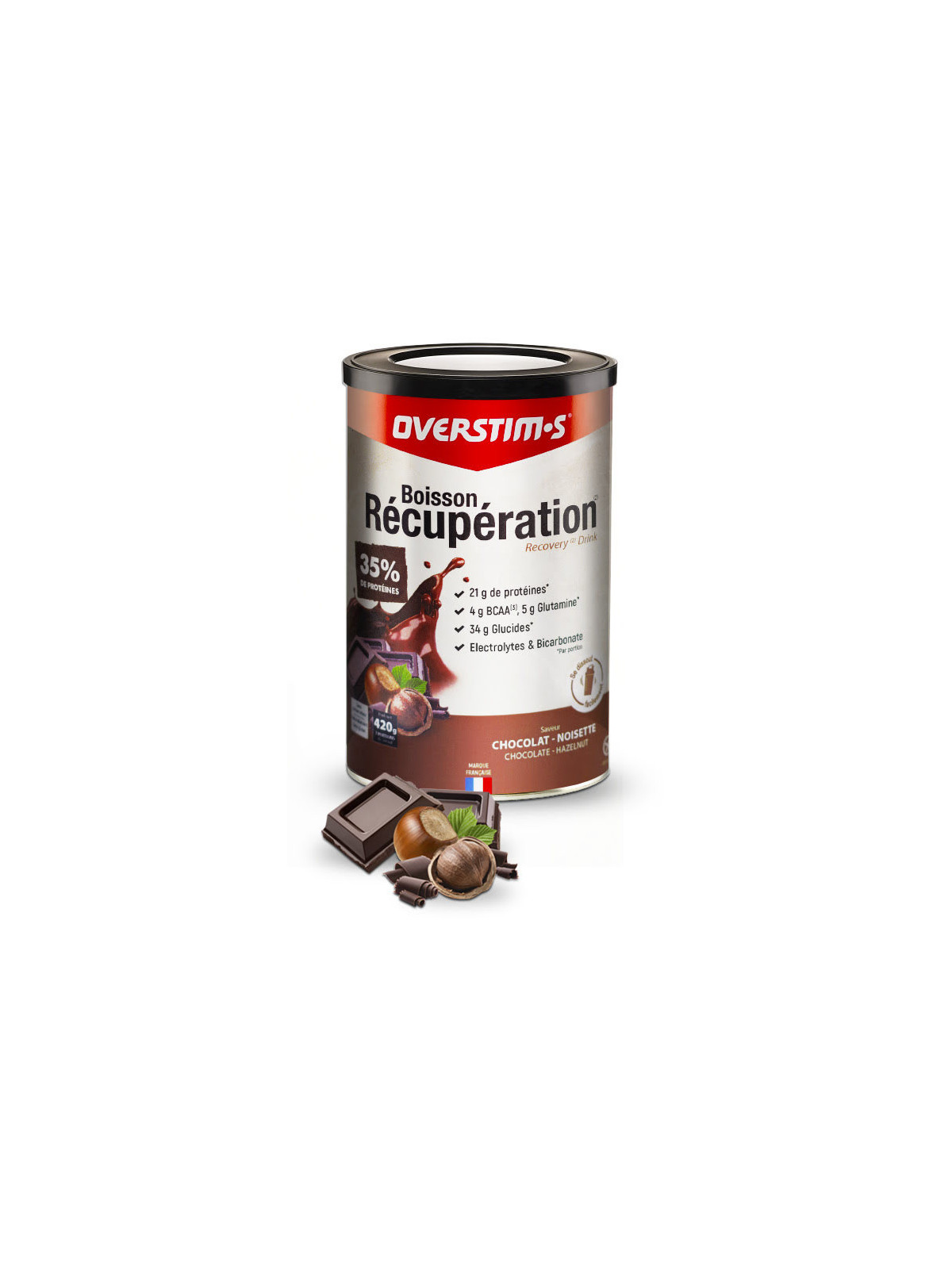 Boisson de Récupération Chocolat Noisette OVERSTIM'S | 1033EL