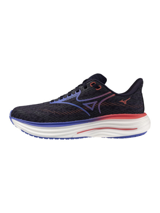 Mizuno Wave Rider 29 Femme Noir Bleu Corail – Chaussures Running Universelles