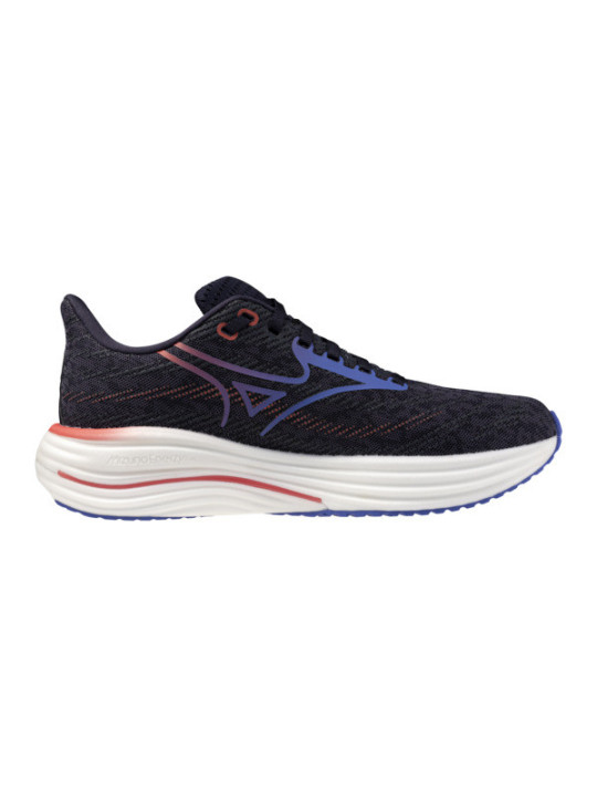 Mizuno Wave Rider 29 Femme Noir Bleu Corail – Chaussures Running Universelles