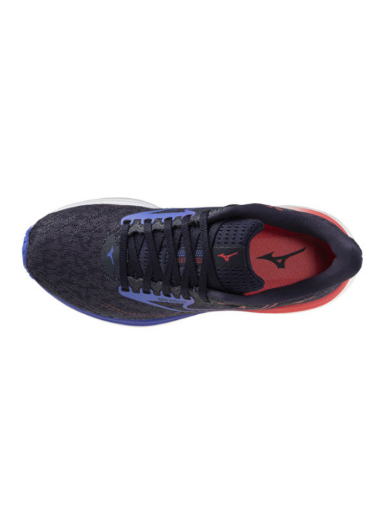Mizuno Wave Rider 29 Femme Noir Bleu Corail – Chaussures Running Universelles