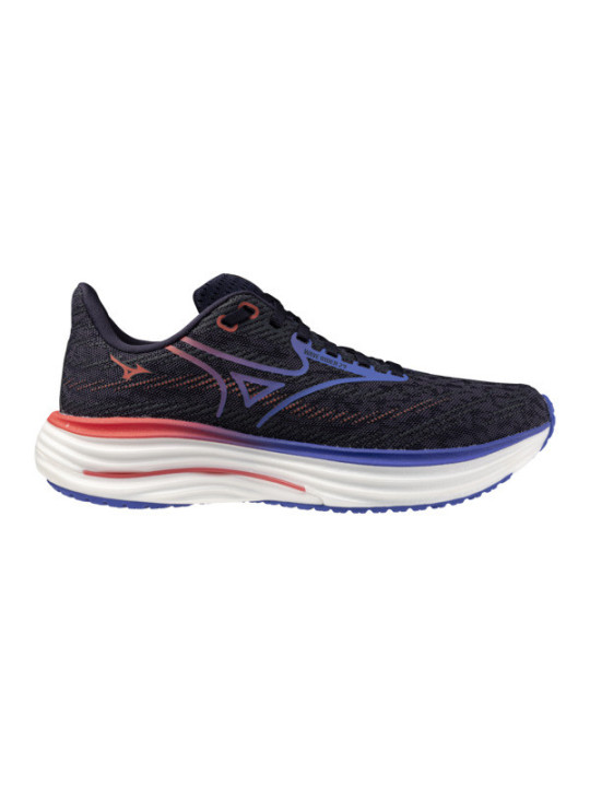 Mizuno Wave Rider 29 Femme Noir Bleu Corail – Chaussures Running Universelles