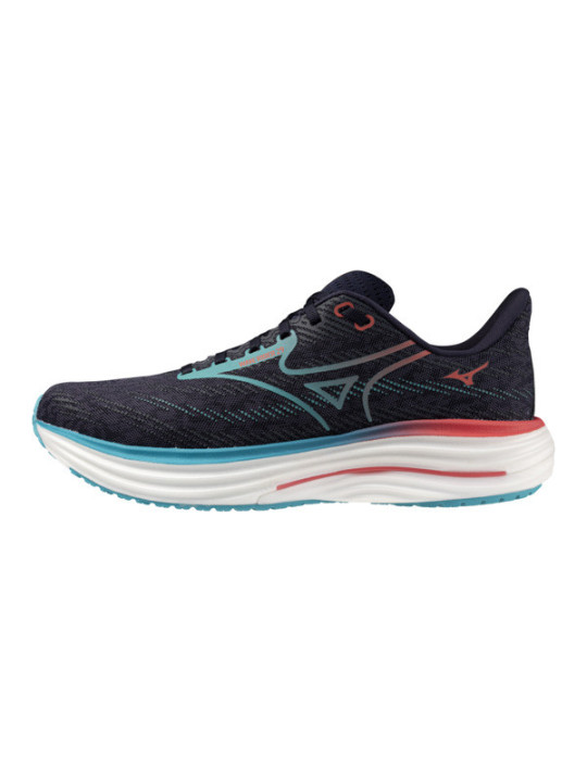 Mizuno Wave Rider 29 Homme Noir Bleu Corail – Chaussures Running Universelles