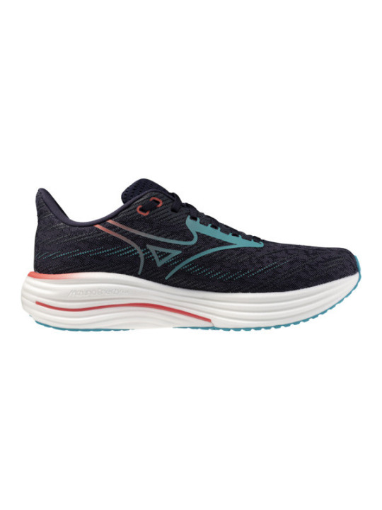 Mizuno Wave Rider 29 Homme Noir Bleu Corail – Chaussures Running Universelles