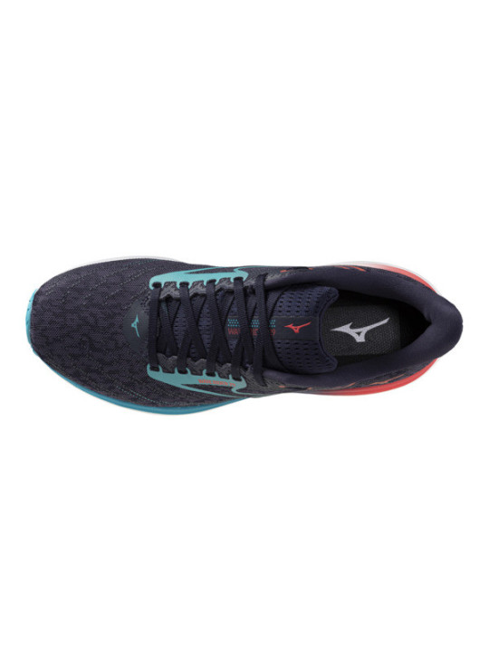 Mizuno Wave Rider 29 Homme Noir Bleu Corail – Chaussures Running Universelles
