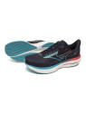 Mizuno Wave Rider 29 Homme Noir Bleu Corail – Chaussures Running Universelles