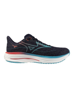 Mizuno Wave Rider 29 Homme Noir Bleu Corail – Chaussures Running Universelles