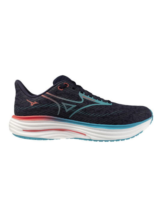 Mizuno Wave Rider 29 Homme Noir Bleu Corail – Chaussures Running Universelles