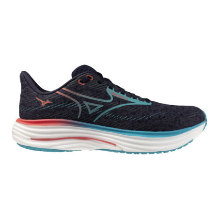 Mizuno Wave Rider 29 Homme Noir Bleu Corail – Chaussures Running Universelles