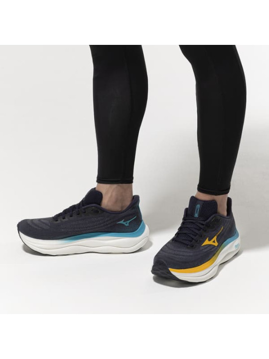Mizuno Wave Sky 9 Homme BaritoneBlue-Citrus-CapriBreeze | Chaussure Running Universelle