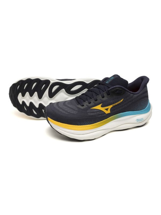 Mizuno Wave Sky 9 Homme BaritoneBlue-Citrus-CapriBreeze | Chaussure Running Universelle