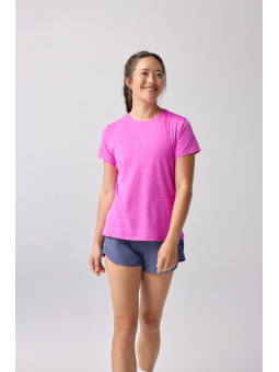 BROOKS Luxe Short Sleeve Femme Htr Deep – T-shirt running respirant et écologique rose