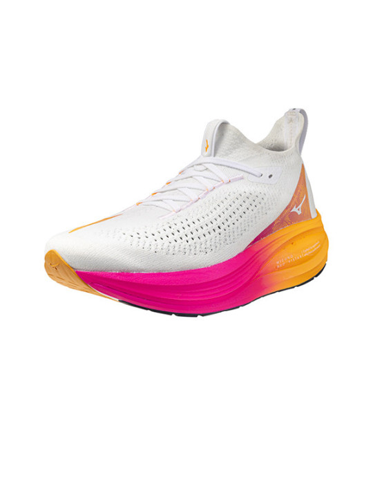 MIZUNO NEO VISTA 2 Homme — White/White/PinkTetra — Réf J1GC254704 | Amorti réactif & confort