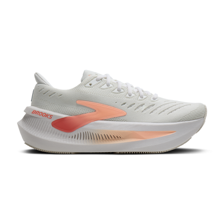 BROOKS Glycerin Max Femme — White / Coral / Peach — Réf 1204681B197