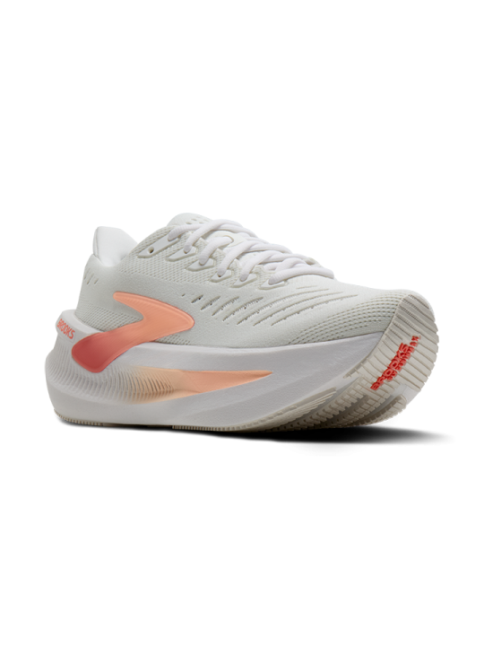 BROOKS Glycerin Max Femme — White / Coral / Peach — Réf 1204681B197