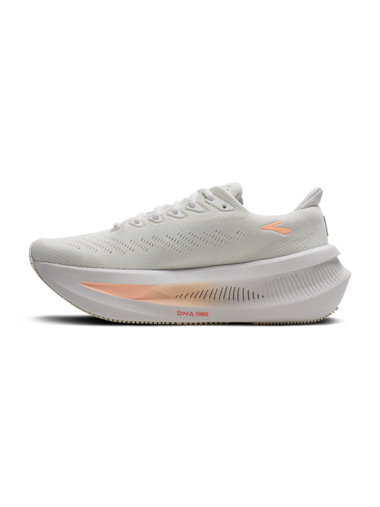 BROOKS Glycerin Max Femme — White / Coral / Peach — Réf 1204681B197