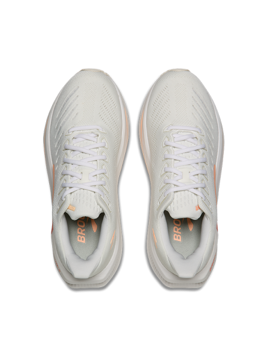 BROOKS Glycerin Max Femme — White / Coral / Peach — Réf 1204681B197