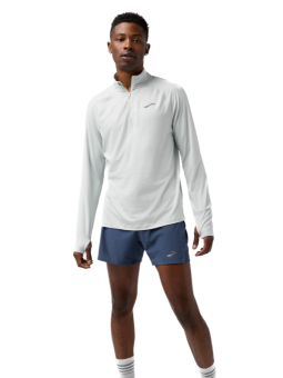Brooks Dash 1/4 Zip 3.0 Homme — Haut running Smoke