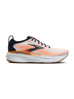 BROOKS Adrenaline GTS 25 Homme — White/Spellbound/Orange — Réf 1104541D123