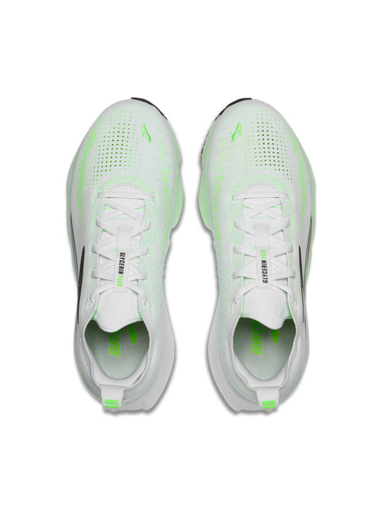 BROOKS Glycerin Flex Mens — White/Green Gecko/Phantom | Running confort & flex • 1104781D114