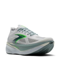 BROOKS Hyperion Max 3 Mens — White/Gray Mist/Green | Propulsion & amorti • 1104671D164