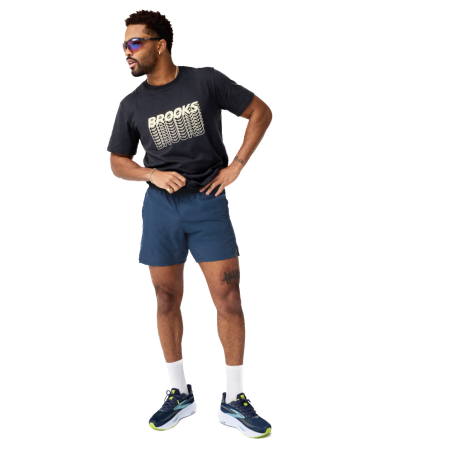 BROOKS Dash 2‑in‑1 Short Mens — Midnight Run/Black | Short running 2‑in‑1 • 211584428