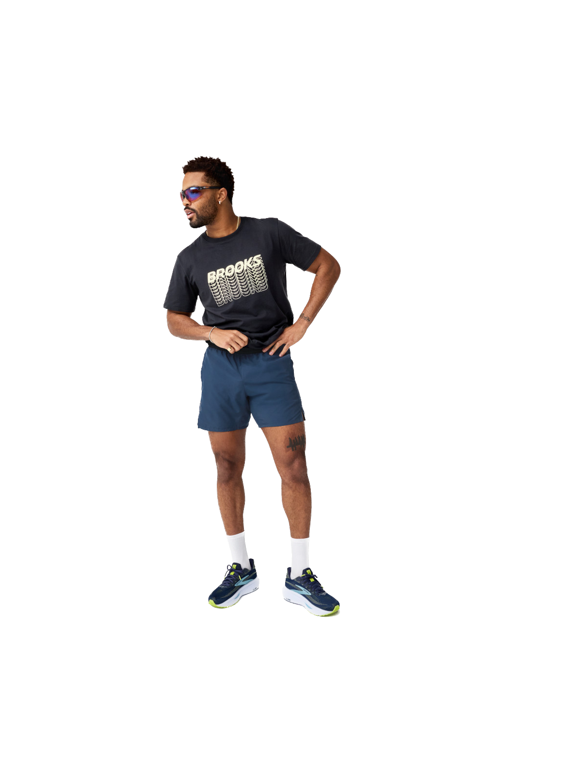 BROOKS Dash 2‑in‑1 Short Mens — Midnight Run/Black | Short running 2‑in‑1 • 211584428