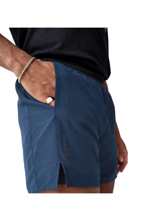 BROOKS Dash 2‑in‑1 Short Mens — Midnight Run/Black | Short running 2‑in‑1 • 211584428