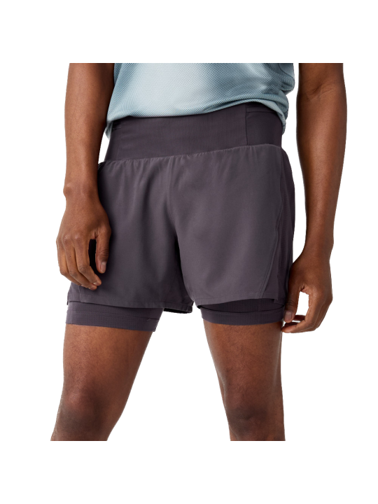 BROOKS High Point 5" 2‑in‑1 Short 2.0 Mens — Dk Russet | Short running 2‑en‑1 • 211495264