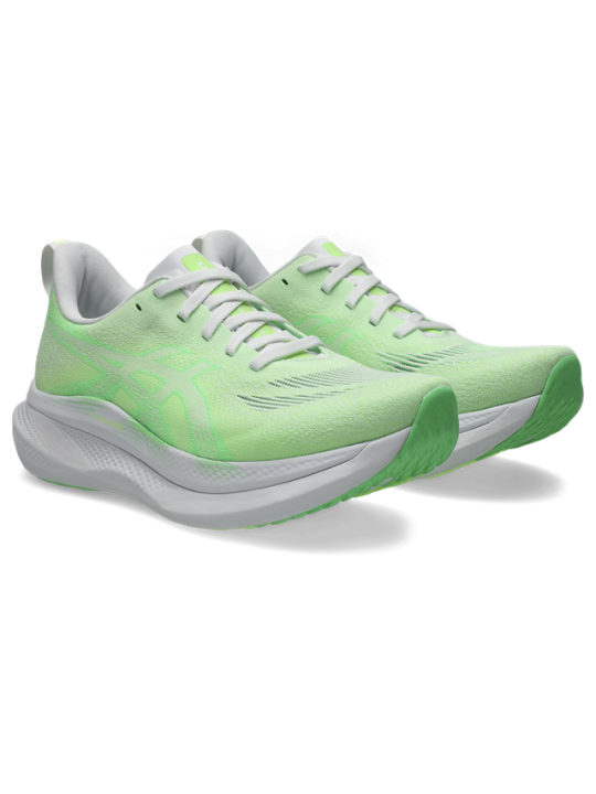 ASICS GLIDERIDE MAX 2 Femme — White / Vital Green — Réf 1012B928-100 | Chaussure running