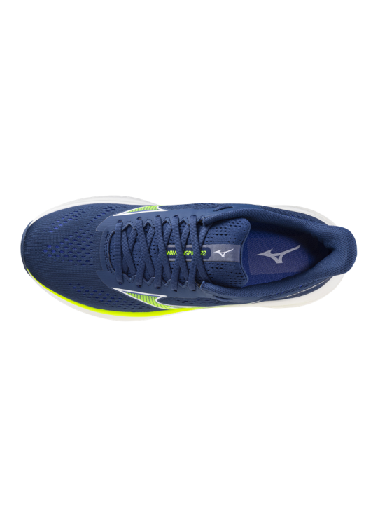   WAVE INSPIRE 22 MEN — Estate Blue/Lightning Yellow — Réf J1GD264424 | Chaussure route stabilité & amorti ENERZYnxt