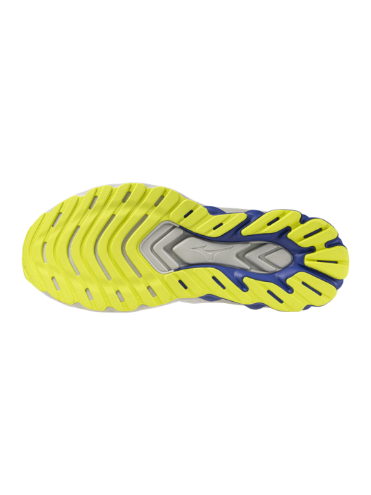   MIZUNO WAVE SKYRISE 7 Homme — Dawn Blue / White / Dazzling Blue — Réf J1GC260902 | Chaussure running amorti