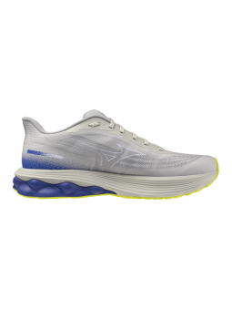 MIZUNO WAVE SKYRISE 7 Homme — Dawn Blue / White / Dazzling Blue — Réf J1GC260902 | Chaussure running amorti