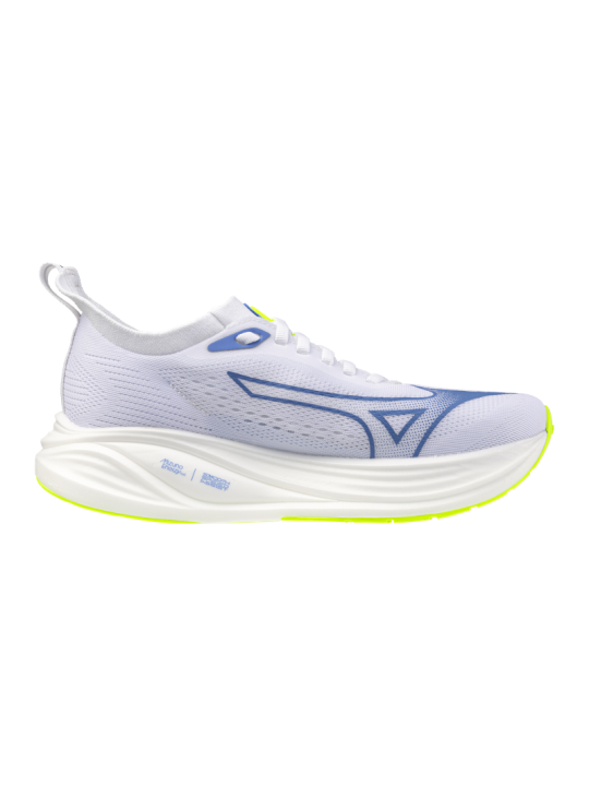   MIZUNO NEO ZEN 2 WOMEN — White/Ultramarine/Lightning Yellow — Réf J1GD268621 | Chaussure route réactive & confortable